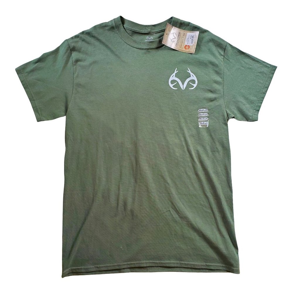 Realtree NWT Hunt Club Graphic Short Sleeve Tee Mens M Military Green